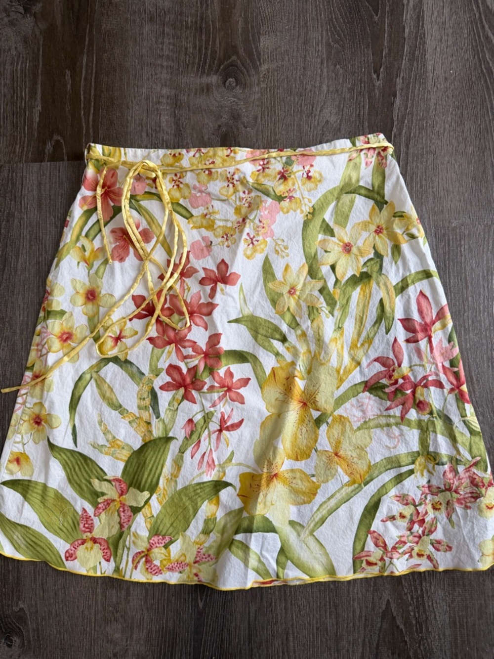 Vintage JOHN PAUL RICHARD Petite Floral Print Midi Skirt with Tie Waist Retro#10